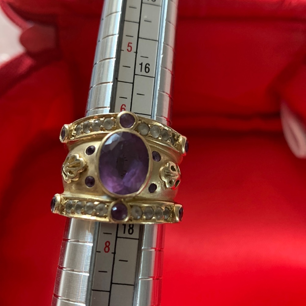Etruscan amethyst cocktail band ring